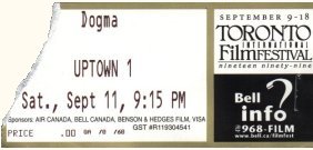 Brad's Ticket Stub